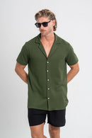Conjunto Camisa Paradizo Verde Militar e Short Cut Preto
