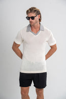 Camisa Polo Tricô Monte Carlo Off White - Linha Resort