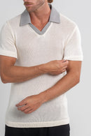 Camisa Polo Tricô Monte Carlo Off White - Linha Resort