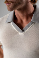 Camisa Polo Tricô Monte Carlo Off White - Linha Resort
