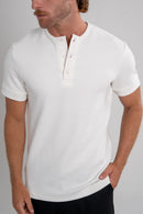 Camisa Henley Gold Manga Curta Off White - Linha Essential