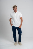 Camisa Henley Gold Manga Curta Off White - Linha Essential