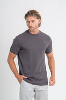 Camiseta Rich Textura Gola Média Chumbo - Linha Rich