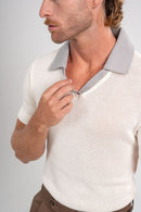 Camisa Polo Tricô Monte Carlo Off White - Linha Resort