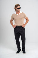 Camisa Polo Tricô Monte Carlo Bege - Linha Resort