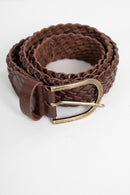 Cinto Ascot Tresse - Couro Traçado Marrom