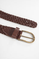 Cinto Ascot Tresse - Couro Traçado Marrom