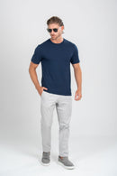 Conjunto Camiseta Tacto Azul + Calça Luxor Cinza Claro