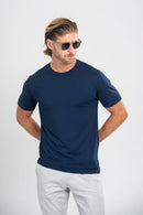 Conjunto Camiseta Tacto Azul + Calça Luxor Cinza Claro