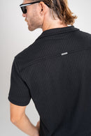 Camisa Paradizo Tricô Texturizada Gola Cubana - Linha Urban - Preto