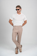 Camiseta Tricot Modal Slim Off White - Linha Rich