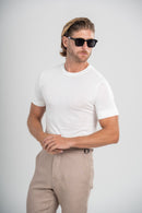Camiseta Tricot Modal Slim Off White - Linha Rich