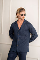 Conjunto Linen Monte Carlo Azul Escura e Calça Amalfi Azul Escura