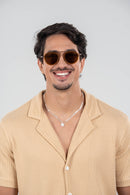 Camisa Paradizo Tricô Texturizada Gola Cubana - Linha Urban - Areia