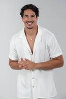 Camisa Paradizo Tricô Texturizada Gola Cubana - Linha Urban - Off White