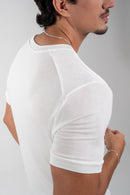 Camiseta Tricot Modal Slim Off White - Linha Rich