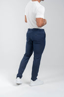 Calça Chicago Risca de Giz Ajuste Dinâmico Azul - Linha Rich