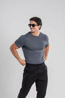 Camiseta Tricot Modal Slim Chumbo - Linha Rich