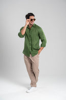 Camisa Amalfi 100% linho Verde - Linha Resort