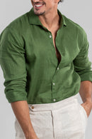 Camisa Amalfi 100% linho Verde - Linha Resort