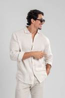 Conjunto Puro Linho Amalfi Calça e Camisa - Natural