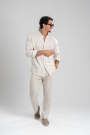 Conjunto Puro Linho Amalfi Calça e Camisa - Natural