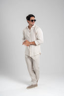 Camisa Amalfi 100% linho Natural - Linha Resort