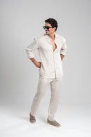Camisa Amalfi 100% linho Natural - Linha Resort