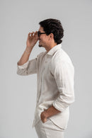 Conjunto Puro Linho Amalfi Calça e Camisa - Natural