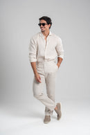 Camisa Amalfi 100% linho Natural - Linha Resort