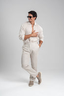 Camisa Amalfi 100% linho Natural - Linha Resort