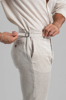 Conjunto Puro Linho Amalfi Calça e Camisa - Natural