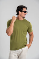 Camiseta Tacto Modal Verde Oliva - Linha Essential